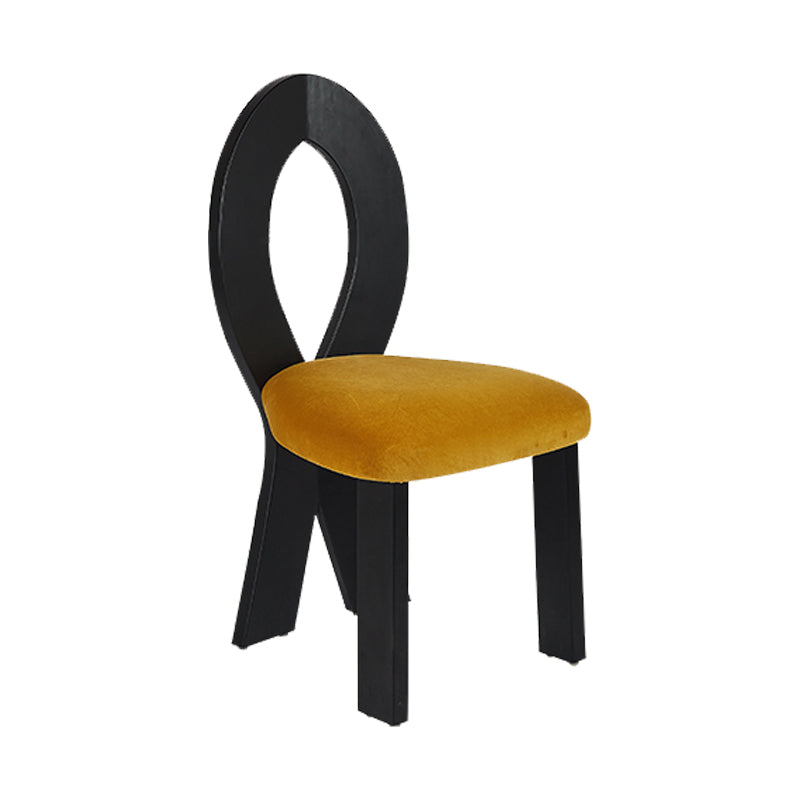 Modern Dining Room Open Back Solid Wood Upholstered Dining Chair Black and Yellow 1 Piece Clearhalo 'Dining Chairs' 'Dining Tables & Seating' 'dining_chair' 'furn' 'furn_dining_chair' 'Furniture' 'Kitchen & Dining Furniture' 7826162