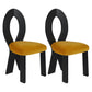 Modern Dining Room Open Back Solid Wood Upholstered Dining Chair Black and Yellow 2 Piece Set Clearhalo 'Dining Chairs' 'Dining Tables & Seating' 'dining_chair' 'furn' 'furn_dining_chair' 'Furniture' 'Kitchen & Dining Furniture' 7826163