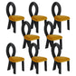 Modern Dining Room Open Back Solid Wood Upholstered Dining Chair Black and Yellow 8 Piece Set Clearhalo 'Dining Chairs' 'Dining Tables & Seating' 'dining_chair' 'furn' 'furn_dining_chair' 'Furniture' 'Kitchen & Dining Furniture' 7826166