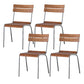 Contemporary Beech Solid Wood Armless Bar Stool with Footrest