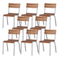 Contemporary Beech Solid Wood Armless Bar Stool with Footrest