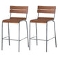 Contemporary Beech Solid Wood Armless Bar Stool with Footrest