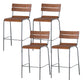 Contemporary Beech Solid Wood Armless Bar Stool with Footrest