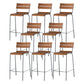 Contemporary Beech Solid Wood Armless Bar Stool with Footrest