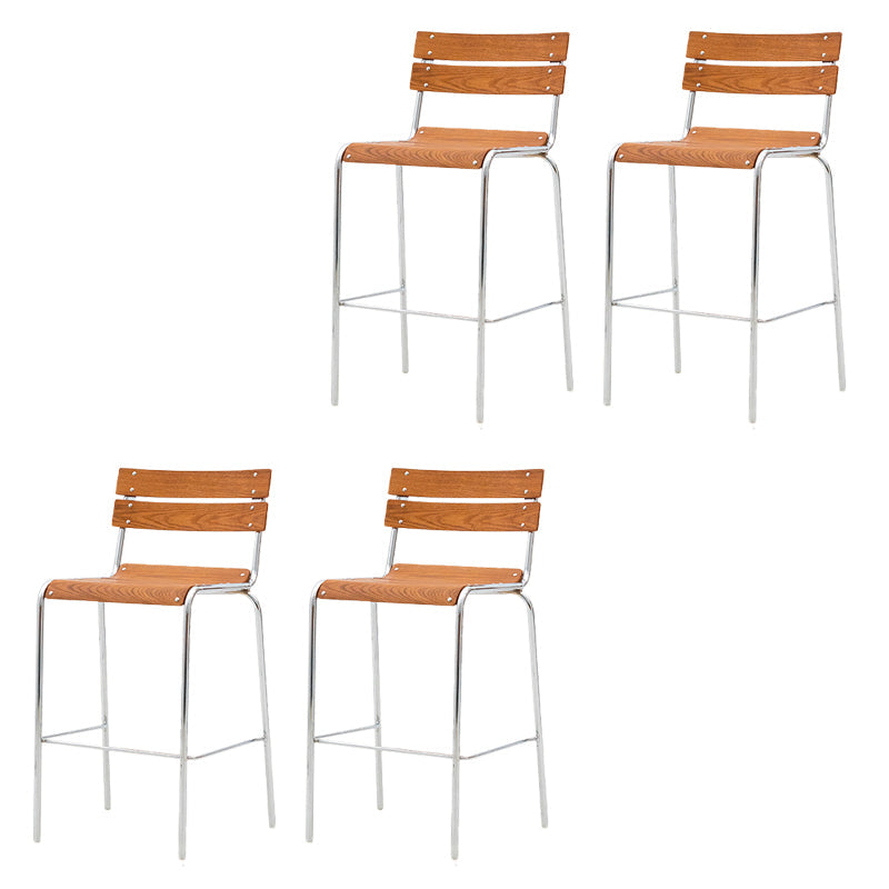 Contemporary Manufactured Wood Low Back Bar Stool with Footrest 4 Piece Set Counter Stool(26"H) Clearhalo 'Bar Furniture' 'Bar Stools' 'bar_stools' 'furn' 'furn_bar_stools' 'Furniture' 'Kitchen & Dining Furniture' 7826199