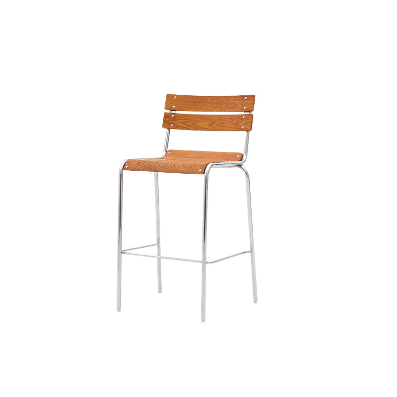 Contemporary Manufactured Wood Low Back Bar Stool with Footrest 1 Piece Counter Stool(26"H) Clearhalo 'Bar Furniture' 'Bar Stools' 'bar_stools' 'furn' 'furn_bar_stools' 'Furniture' 'Kitchen & Dining Furniture' 7826205