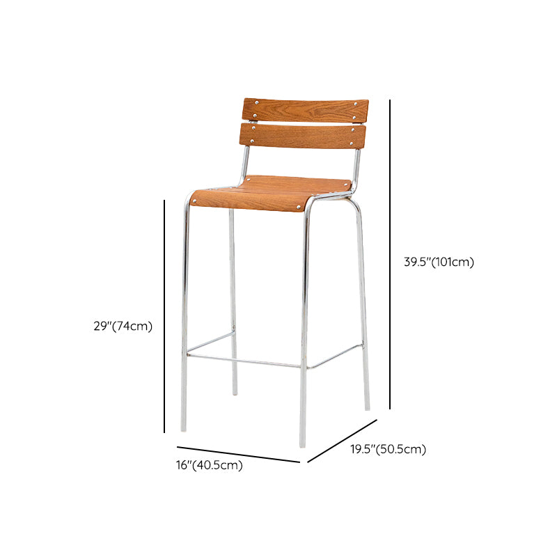 Contemporary Manufactured Wood Low Back Bar Stool with Footrest Clearhalo 'Bar Furniture' 'Bar Stools' 'bar_stools' 'furn' 'furn_bar_stools' 'Furniture' 'Kitchen & Dining Furniture' 7826216