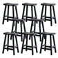 Contemporary Ash Solid Wood Backless Bar Stool with Footrest