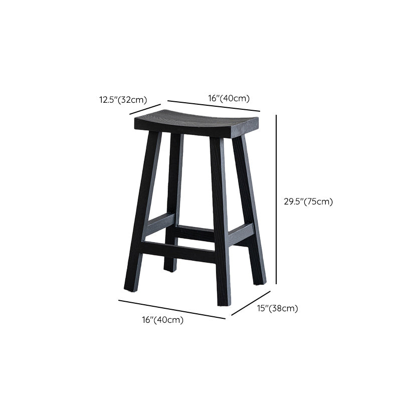 フットレスト付きのコンテンポラリーアッシュソリッドウッドバックレスバースツール