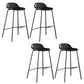 Contemporary Faux Leather Bucket Bar Stools with Black Metal Base Black 4 Piece Set Clearhalo 'Bar Furniture' 'Bar Stools' 'bar_stools' 'furn' 'furn_bar_stools' 'Furniture' 'Kitchen & Dining Furniture' 7826292