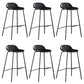 Contemporary Faux Leather Bucket Bar Stools with Black Metal Base Black 6 Piece Set Clearhalo 'Bar Furniture' 'Bar Stools' 'bar_stools' 'furn' 'furn_bar_stools' 'Furniture' 'Kitchen & Dining Furniture' 7826294
