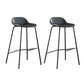 Contemporary Faux Leather Bucket Bar Stools with Black Metal Base Gray 2 Piece Set Clearhalo 'Bar Furniture' 'Bar Stools' 'bar_stools' 'furn' 'furn_bar_stools' 'Furniture' 'Kitchen & Dining Furniture' 7826300