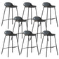 Contemporary Faux Leather Bucket Bar Stools with Black Metal Base Gray 8 Piece Set Clearhalo 'Bar Furniture' 'Bar Stools' 'bar_stools' 'furn' 'furn_bar_stools' 'Furniture' 'Kitchen & Dining Furniture' 7826305