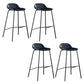 Contemporary Faux Leather Bucket Bar Stools with Black Metal Base Blue 4 Piece Set Clearhalo 'Bar Furniture' 'Bar Stools' 'bar_stools' 'furn' 'furn_bar_stools' 'Furniture' 'Kitchen & Dining Furniture' 7826309