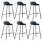 Contemporary Faux Leather Bucket Bar Stools with Black Metal Base Blue 6 Piece Set Clearhalo 'Bar Furniture' 'Bar Stools' 'bar_stools' 'furn' 'furn_bar_stools' 'Furniture' 'Kitchen & Dining Furniture' 7826310