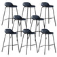 Contemporary Faux Leather Bucket Bar Stools with Black Metal Base Blue 8 Piece Set Clearhalo 'Bar Furniture' 'Bar Stools' 'bar_stools' 'furn' 'furn_bar_stools' 'Furniture' 'Kitchen & Dining Furniture' 7826311