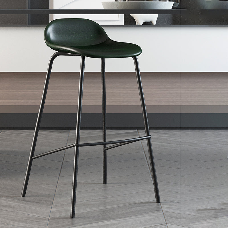 Contemporary Faux Leather Bucket Bar Stools with Black Metal Base Green 1 Piece Clearhalo 'Bar Furniture' 'Bar Stools' 'bar_stools' 'furn' 'furn_bar_stools' 'Furniture' 'Kitchen & Dining Furniture' 7826312