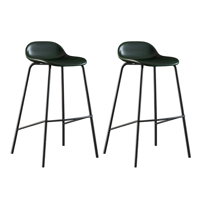 Contemporary Faux Leather Bucket Bar Stools with Black Metal Base Green 2 Piece Set Clearhalo 'Bar Furniture' 'Bar Stools' 'bar_stools' 'furn' 'furn_bar_stools' 'Furniture' 'Kitchen & Dining Furniture' 7826313