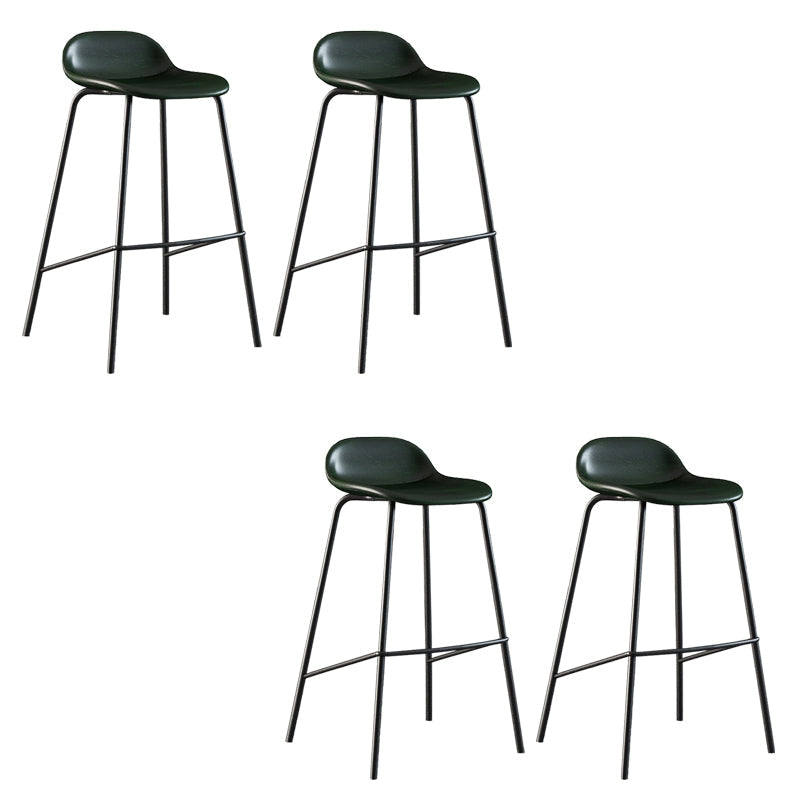 Contemporary Faux Leather Bucket Bar Stools with Black Metal Base Green 4 Piece Set Clearhalo 'Bar Furniture' 'Bar Stools' 'bar_stools' 'furn' 'furn_bar_stools' 'Furniture' 'Kitchen & Dining Furniture' 7826314