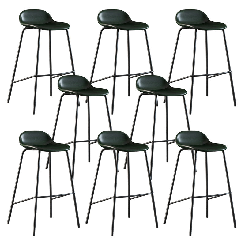 Contemporary Faux Leather Bucket Bar Stools with Black Metal Base Green 8 Piece Set Clearhalo 'Bar Furniture' 'Bar Stools' 'bar_stools' 'furn' 'furn_bar_stools' 'Furniture' 'Kitchen & Dining Furniture' 7826316