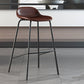 Contemporary Faux Leather Bucket Bar Stools with Black Metal Base Brown 1 Piece Clearhalo 'Bar Furniture' 'Bar Stools' 'bar_stools' 'furn' 'furn_bar_stools' 'Furniture' 'Kitchen & Dining Furniture' 7826317