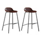 Contemporary Faux Leather Bucket Bar Stools with Black Metal Base Brown 2 Piece Set Clearhalo 'Bar Furniture' 'Bar Stools' 'bar_stools' 'furn' 'furn_bar_stools' 'Furniture' 'Kitchen & Dining Furniture' 7826318