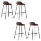 Contemporary Faux Leather Bucket Bar Stools with Black Metal Base Brown 4 Piece Set Clearhalo 'Bar Furniture' 'Bar Stools' 'bar_stools' 'furn' 'furn_bar_stools' 'Furniture' 'Kitchen & Dining Furniture' 7826319