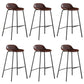 Contemporary Faux Leather Bucket Bar Stools with Black Metal Base Brown 6 Piece Set Clearhalo 'Bar Furniture' 'Bar Stools' 'bar_stools' 'furn' 'furn_bar_stools' 'Furniture' 'Kitchen & Dining Furniture' 7826320