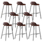 Contemporary Faux Leather Bucket Bar Stools with Black Metal Base Brown 8 Piece Set Clearhalo 'Bar Furniture' 'Bar Stools' 'bar_stools' 'furn' 'furn_bar_stools' 'Furniture' 'Kitchen & Dining Furniture' 7826321