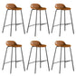 Contemporary Faux Leather Bucket Bar Stools with Black Metal Base Yellowish Brown 6 Piece Set Clearhalo 'Bar Furniture' 'Bar Stools' 'bar_stools' 'furn' 'furn_bar_stools' 'Furniture' 'Kitchen & Dining Furniture' 7826325