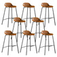 Contemporary Faux Leather Bucket Bar Stools with Black Metal Base Yellowish Brown 8 Piece Set Clearhalo 'Bar Furniture' 'Bar Stools' 'bar_stools' 'furn' 'furn_bar_stools' 'Furniture' 'Kitchen & Dining Furniture' 7826326