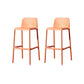 Contemporary Low Back Plastic Armless Bar Stool with Footrest