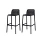 Taburete de barra sin plástico de plástico baja contemporánea con reposapiés