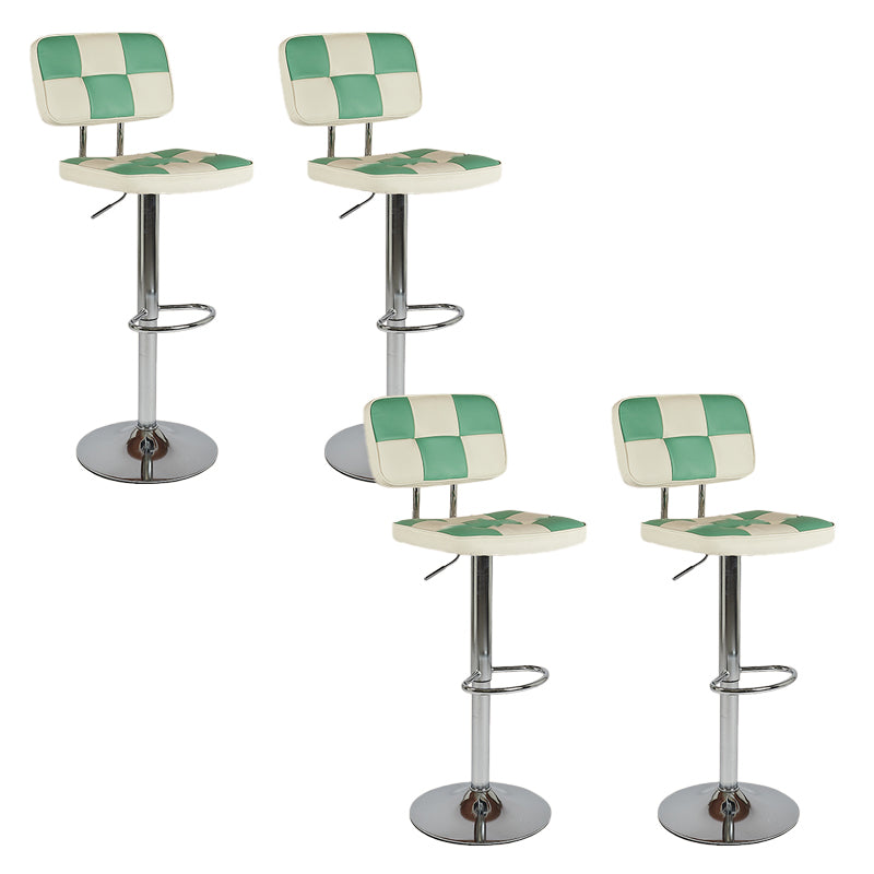 Contemporary Adjustable Height Swivel Upholstered Bar Stool with Footrest Green 4 Piece Set Clearhalo 'Bar Furniture' 'Bar Stools' 'bar_stools' 'furn' 'furn_bar_stools' 'Furniture' 'Kitchen & Dining Furniture' 7826377