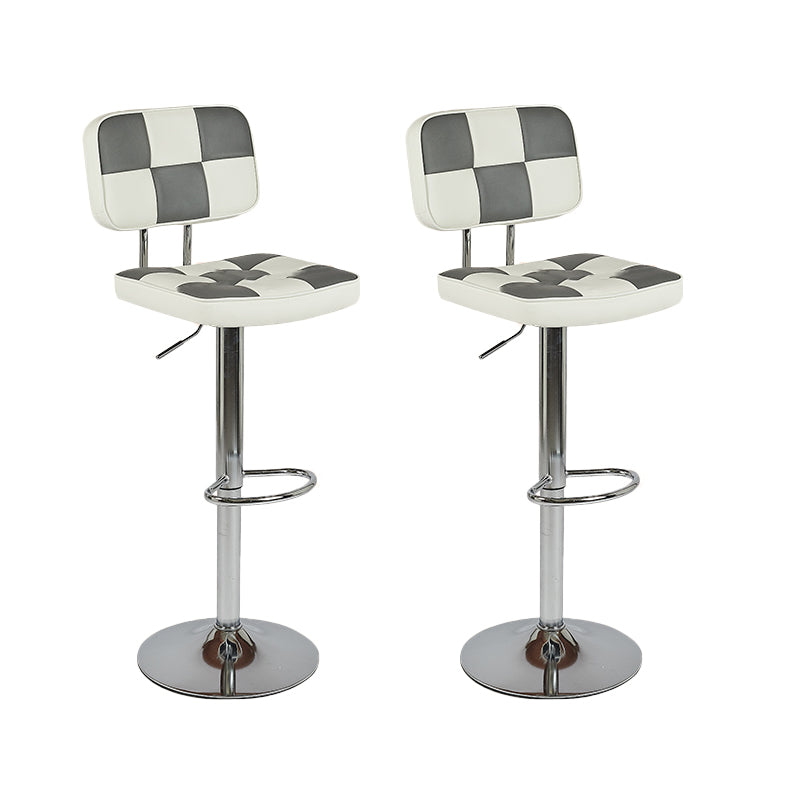 Contemporary Adjustable Height Swivel Upholstered Bar Stool with Footrest Gray 2 Piece Set Clearhalo 'Bar Furniture' 'Bar Stools' 'bar_stools' 'furn' 'furn_bar_stools' 'Furniture' 'Kitchen & Dining Furniture' 7826394