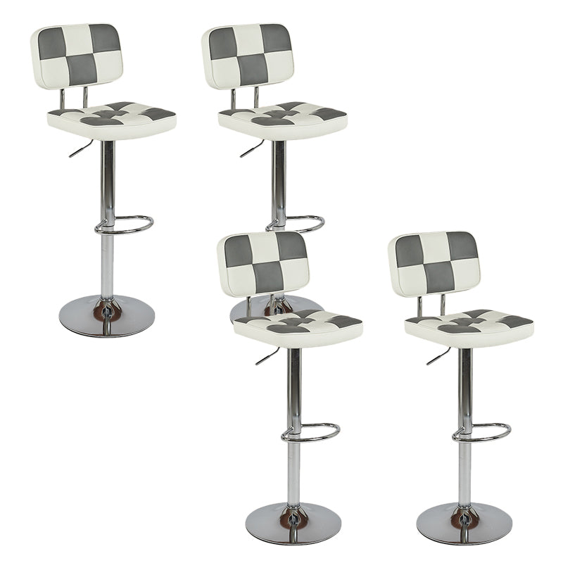 Contemporary Adjustable Height Swivel Upholstered Bar Stool with Footrest Gray 4 Piece Set Clearhalo 'Bar Furniture' 'Bar Stools' 'bar_stools' 'furn' 'furn_bar_stools' 'Furniture' 'Kitchen & Dining Furniture' 7826395