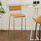 Contemporary Low Back Armless Bar Stool with Silver Metal Base