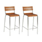 Contemporary Low Back Armless Bar Stool with Silver Metal Base