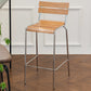 Contemporary Low Back Armless Bar Stool with Silver Metal Base