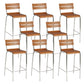 Contemporary Low Back Armless Bar Stool with Silver Metal Base