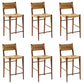 Contemporary Low Back Armless Bar Stool with Ash Solid Wood Base