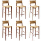 Contemporary Low Back Armless Bar Stool with Ash Solid Wood Base