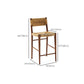 Contemporary Low Back Armless Bar Stool with Ash Solid Wood Base