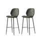 Modern Style Backrest Metal Counter Stool with Leather Cushion Dark Gray 2 Piece Set Clearhalo 'Bar Furniture' 'Bar Stools' 'bar_stools' 'furn' 'furn_bar_stools' 'Furniture' 'Kitchen & Dining Furniture' 7826522