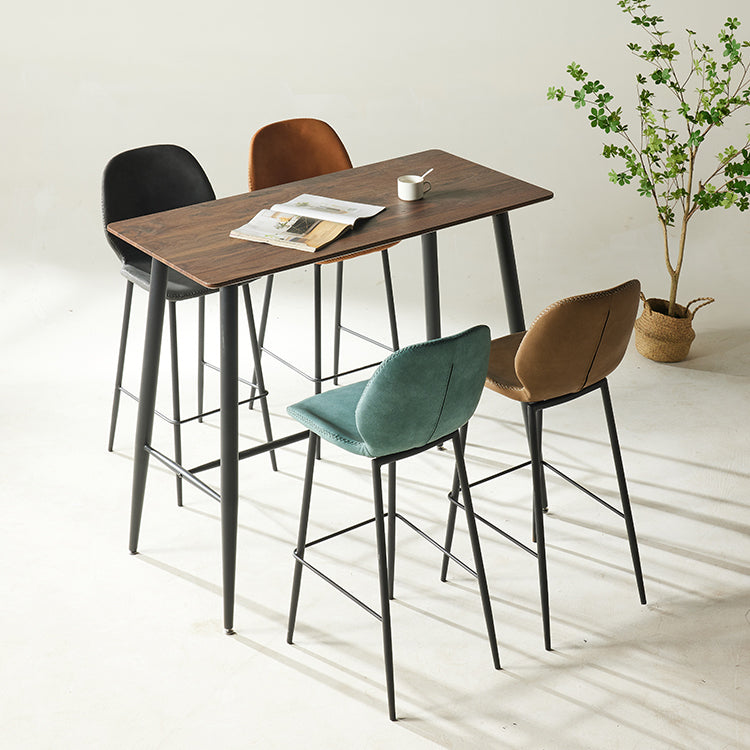 Modern Style Backrest Metal Counter Stool with Leather Cushion Clearhalo 'Bar Furniture' 'Bar Stools' 'bar_stools' 'furn' 'furn_bar_stools' 'Furniture' 'Kitchen & Dining Furniture' 7826523
