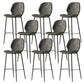 Modern Style Backrest Metal Counter Stool with Leather Cushion Dark Gray 8 Piece Set Clearhalo 'Bar Furniture' 'Bar Stools' 'bar_stools' 'furn' 'furn_bar_stools' 'Furniture' 'Kitchen & Dining Furniture' 7826528