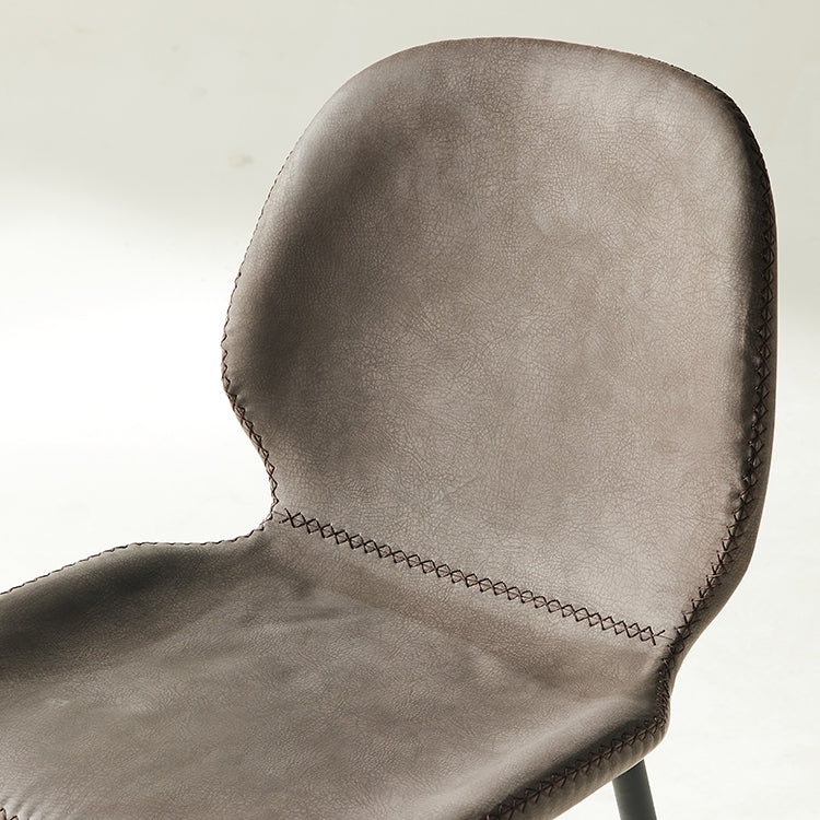 Modern Style Backrest Metal Counter Stool with Leather Cushion Clearhalo 'Bar Furniture' 'Bar Stools' 'bar_stools' 'furn' 'furn_bar_stools' 'Furniture' 'Kitchen & Dining Furniture' 7826531