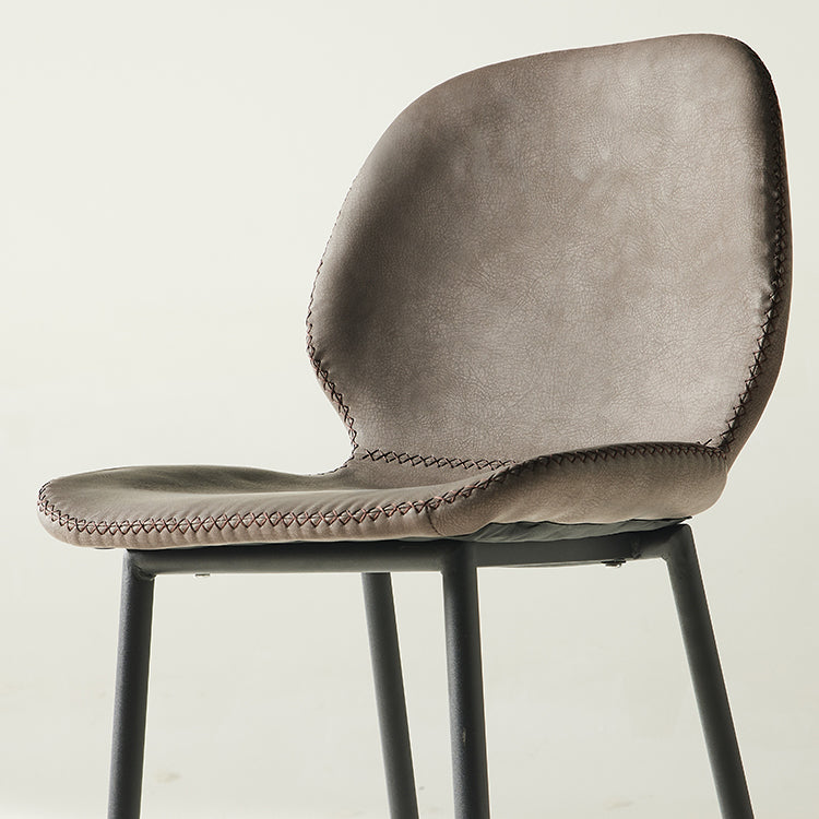 Modern Style Backrest Metal Counter Stool with Leather Cushion Clearhalo 'Bar Furniture' 'Bar Stools' 'bar_stools' 'furn' 'furn_bar_stools' 'Furniture' 'Kitchen & Dining Furniture' 7826533