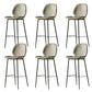 Modern Style Backrest Metal Counter Stool with Leather Cushion Light Gray 6 Piece Set Clearhalo 'Bar Furniture' 'Bar Stools' 'bar_stools' 'furn' 'furn_bar_stools' 'Furniture' 'Kitchen & Dining Furniture' 7826536
