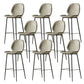 Modern Style Backrest Metal Counter Stool with Leather Cushion Light Gray 8 Piece Set Clearhalo 'Bar Furniture' 'Bar Stools' 'bar_stools' 'furn' 'furn_bar_stools' 'Furniture' 'Kitchen & Dining Furniture' 7826538